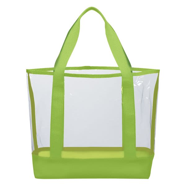 Lime Green - Clear Blank - Grocery Bag