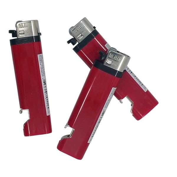 Custom Bottle Opener Lighters - Red - Printed