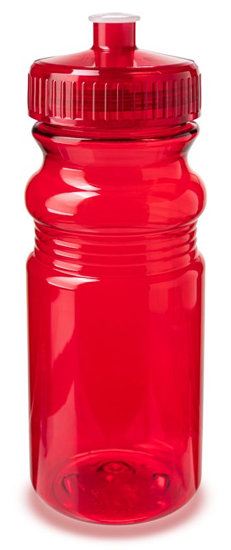 20 Oz Translucent Sports Water Bottles - Translucent Red - Bike