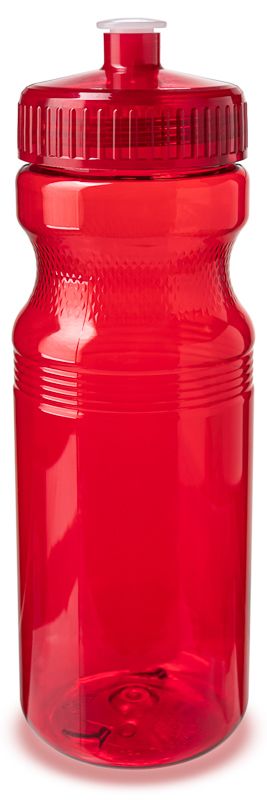 24 Oz Translucent Sports Water Bottles - Trans Red - Bike Water Bottles
