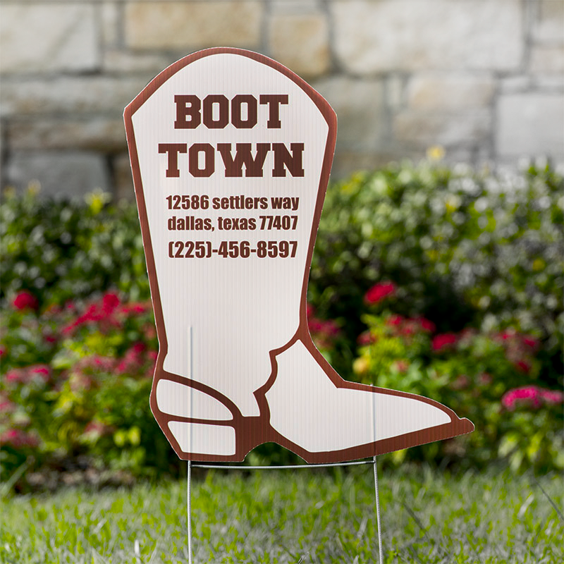 Boot Yard Signs Custom Shaped Yard Signs