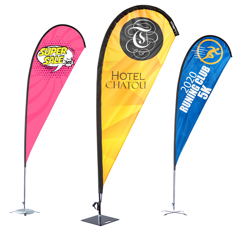 Custom 12' X 4' Large Teardrop Flags | Custom Flags - 24HourWristbands.Com