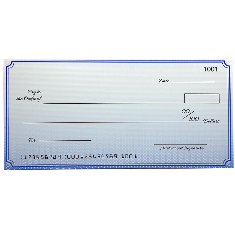 Custom Premium Large Check 22 X 48 Inch Custom Big Checks & Giant