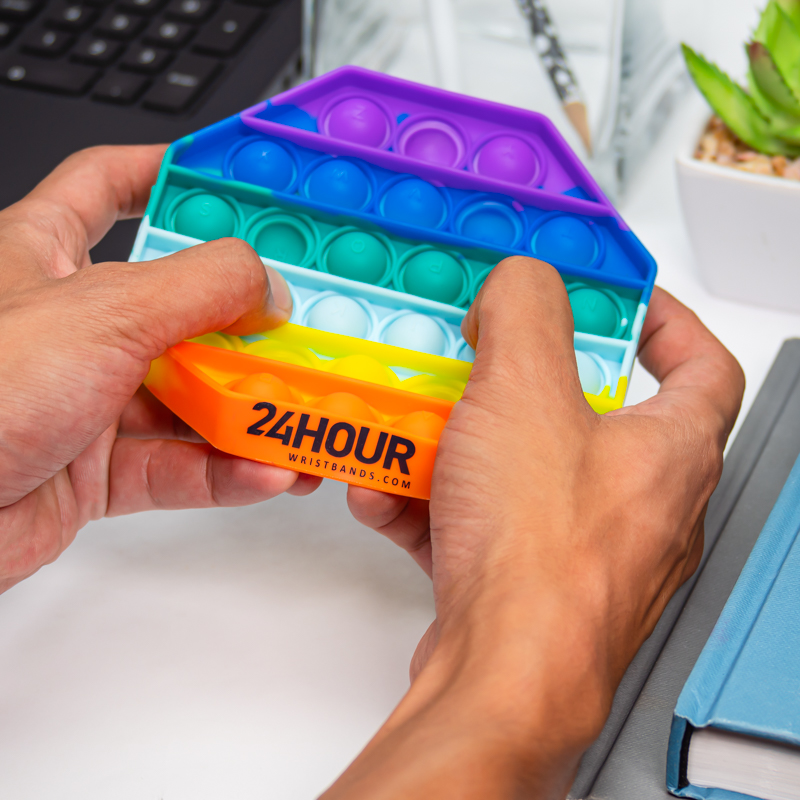 Custom Printed Silicone Push Pop Bubble Fidget Toys Push Pop Bubble