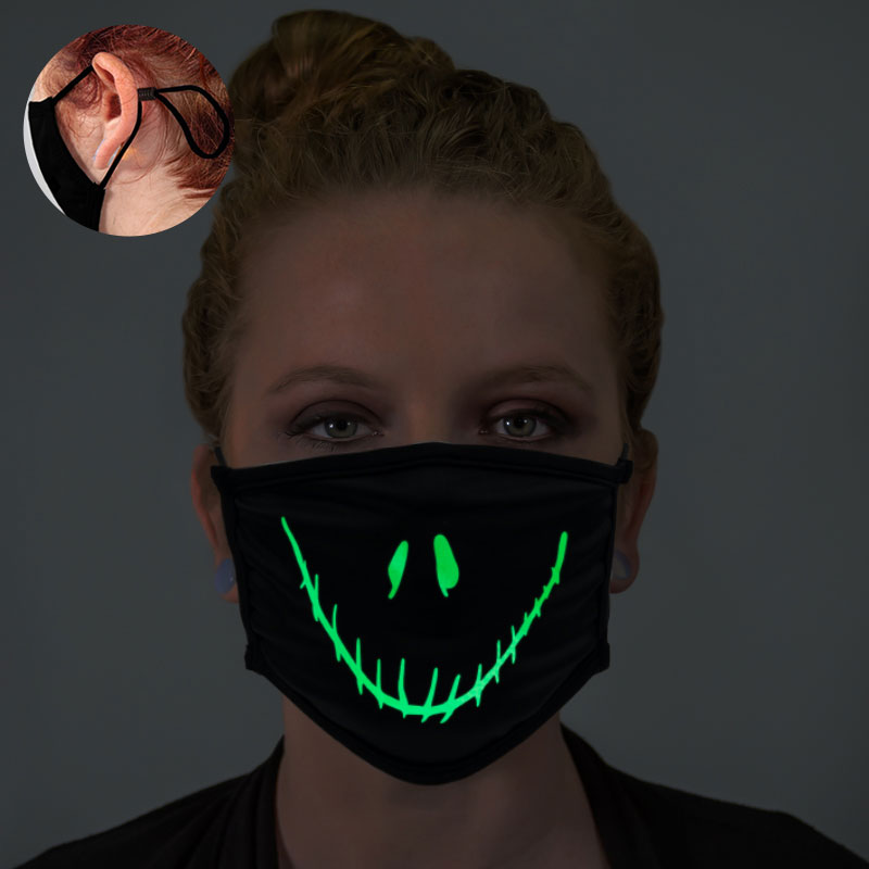 Halloween Smiley Face Glow In The Dark Face Mask