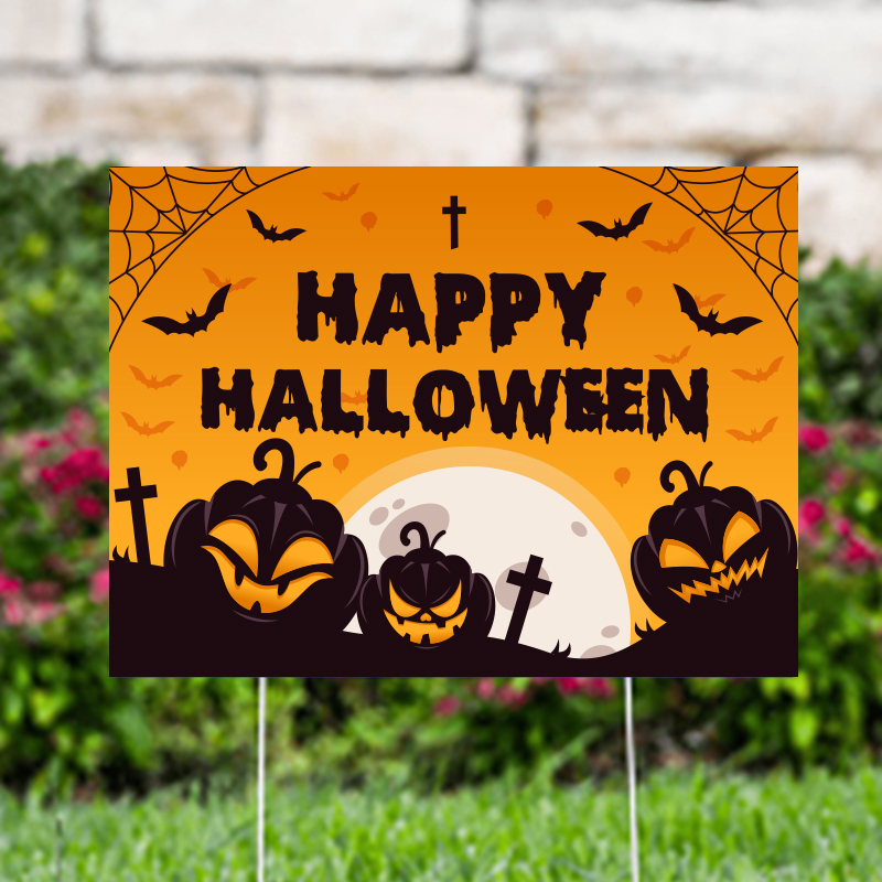 Happy Halloween Yard Signs | Halloween Yard Signs - 24HourWristbands.Com