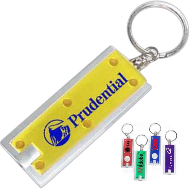 Rectangular LED Flashlight With Keychain Key Lights