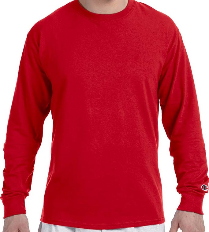 Champion 5.2 Oz. Long-Sleeve T-Shirt | Long Sleeve T-Shirts - 24HourWristbands.Com