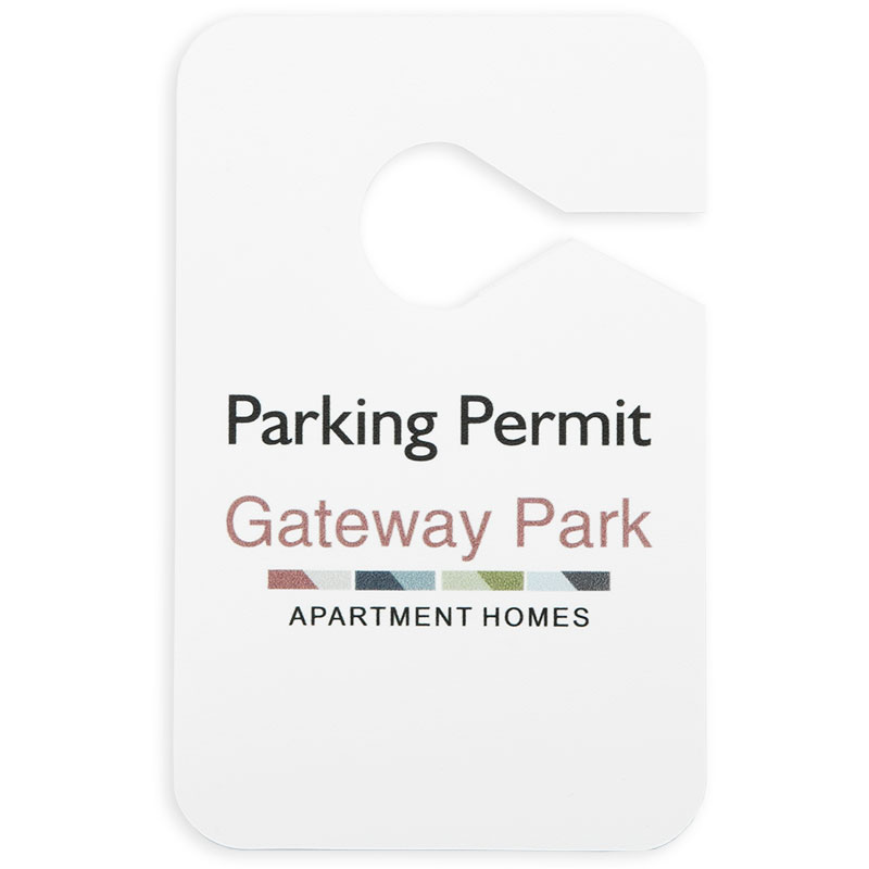 Custom Full Color Hanging Parking Permits 3.5" X 5.5" Auto