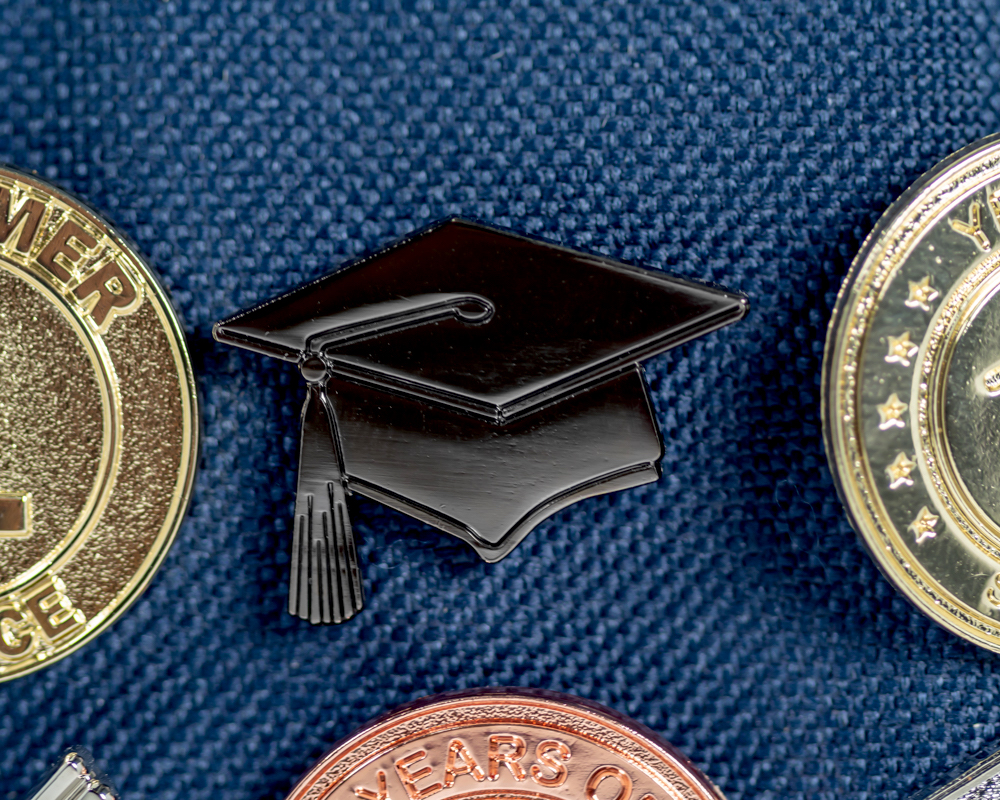 Graduation Cap Stock Lapel Pins Academic Lapel Pins CustomLanyards Com