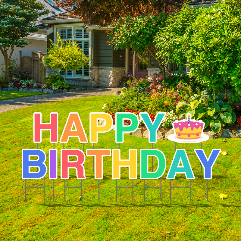 Pre-Packaged Happy Birthday Yard Letters | In-Stock Yard Signs ...
